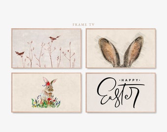 Frame Tv Easter Art Bundle, Easter Art Print, Bunny Ears Art, Frame Tv Spring Art, Easter Artwork, Frame TV Art, Digital Download