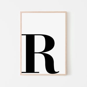 Impresión de letra R / Impresión de letras de guardería / Letra 'R' Arte de pared imprimible / Impresión de letras iniciales / Letra del alfabeto R / Impresión digital