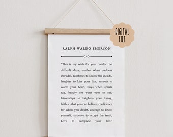 Impresión digital con cita de Ralph Waldo Emerson, Deseo de consuelo