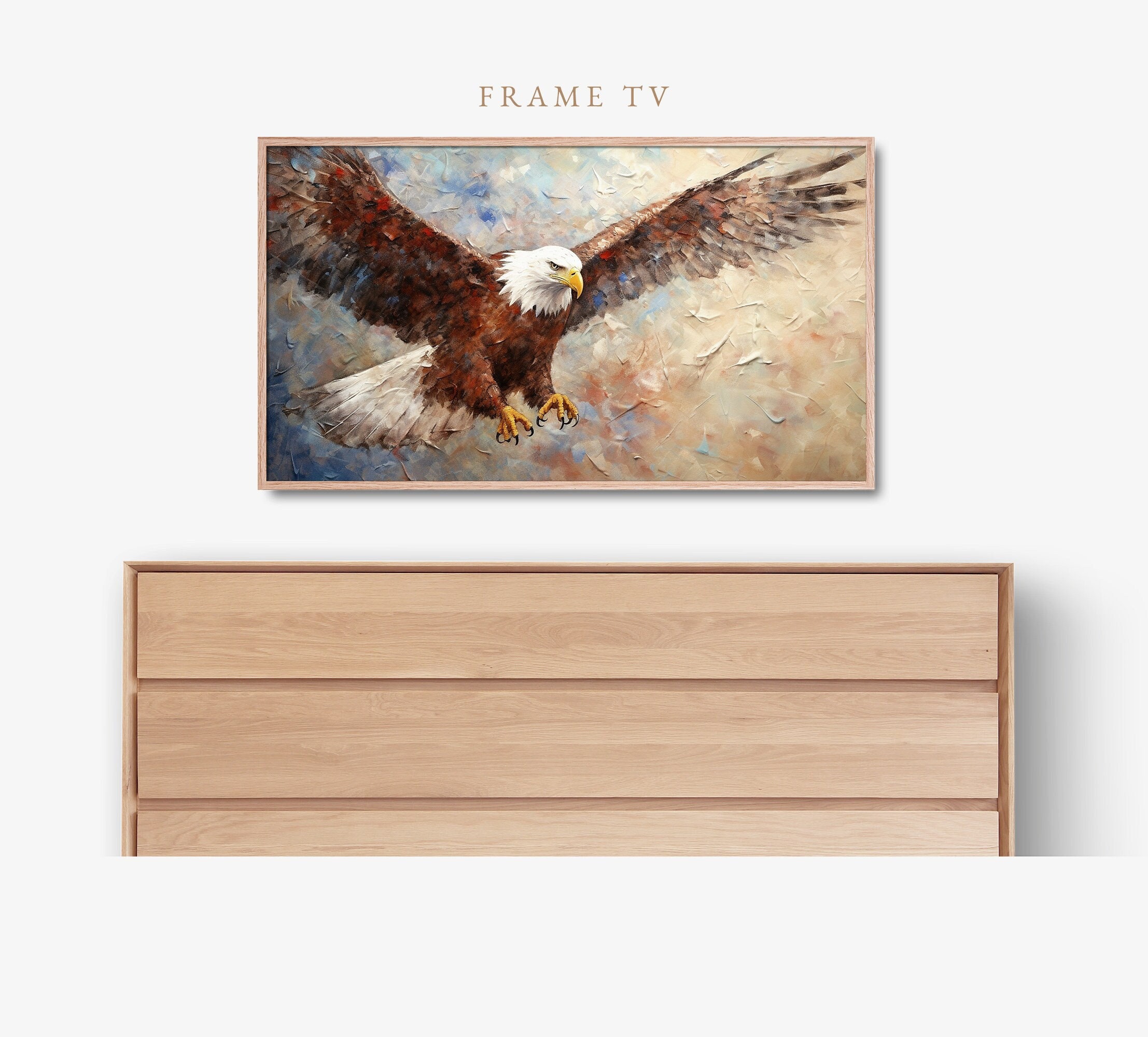 Bald Eagle Oil Painting Art Print: Patriotic 4th of July (digital Print ...