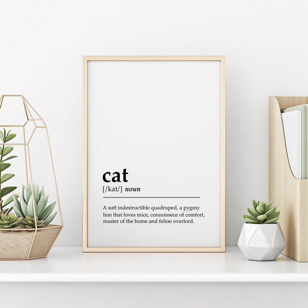 Funny Cat Definition Print Cat Definition Cat Word Art Etsy