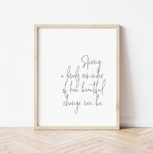 Spring A Lovely Reminder, Spring Quote Print, Hello Spring Sign, Spring Printable, Spring Wall Art, Spring Wall Decor, Digital Print