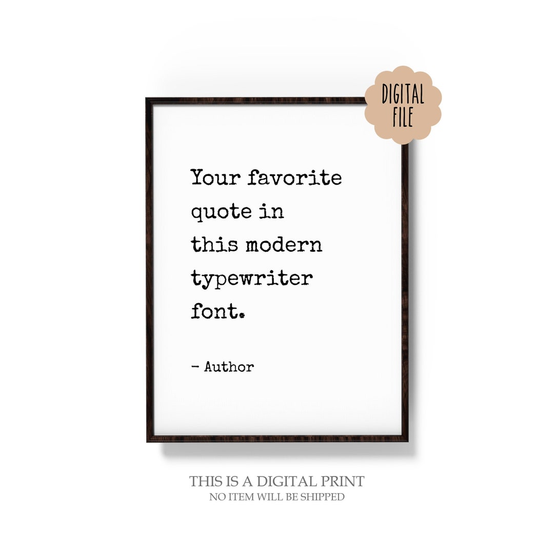 Personalized Typewriter Quote Custom Typewriter Print Custom Quote