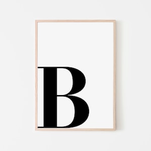 Letra 'B' Arte de pared imprimible / Impresión de letras iniciales / Letra del alfabeto B / Impresión de arte de letras / Impresión de letras de guardería / Impresión de descarga instantánea