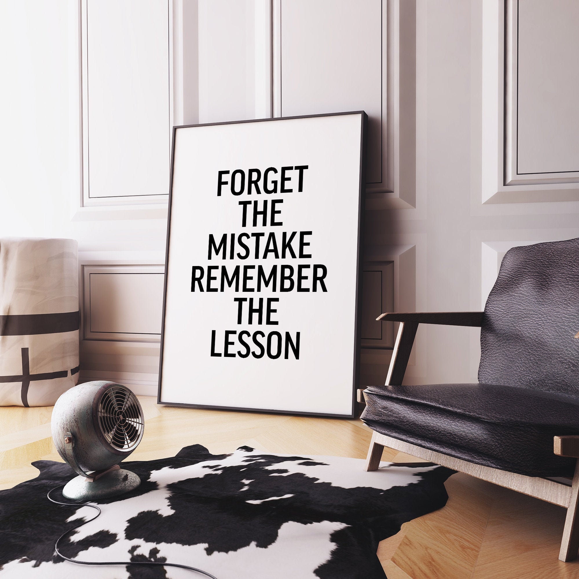 Forget The Mistake Remember The Lesson Print | Inspirational Quote | Motivational Quote Print | Office Wall Quote | Digital Print