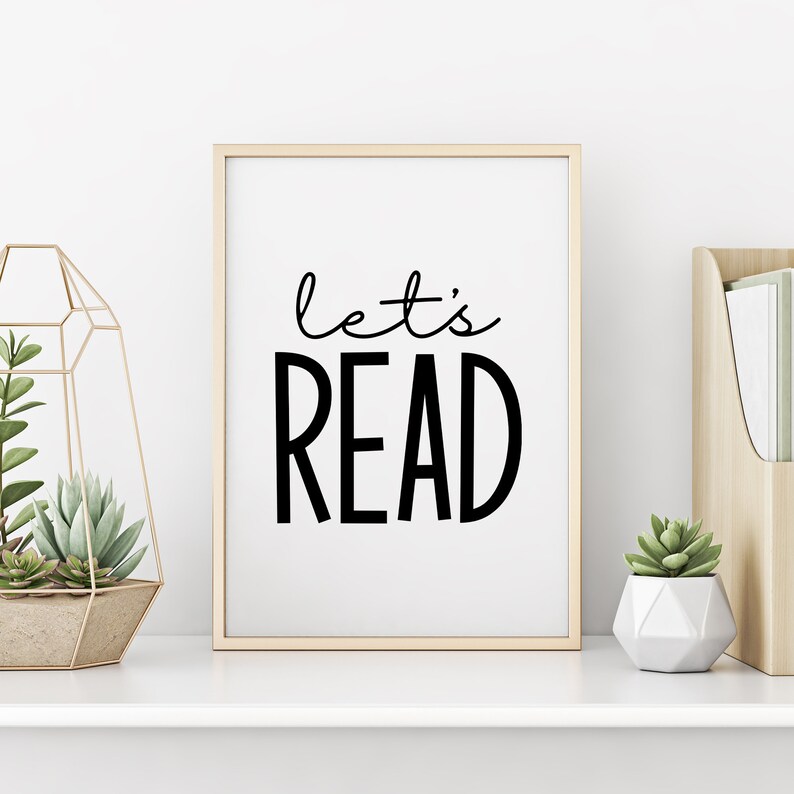 Let's Read Print / Reading Room Wall Art / Book Lover Gift Etsy España