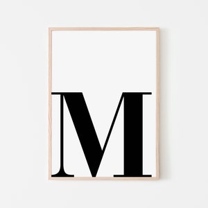 Letter &#39;M&#39; Printable Wall Art | Initial Letter Print | Alphabet Letter M | Letter Art Print | Nursery Letter Print | Instant Download Print