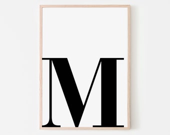 Letter M Print: Initial Wall Art, Nursery Decor (Digital Download)