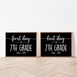 Seventh Grade First & Last Day of School Sign 2026 - Printable Photo Prop (Digital Print)
