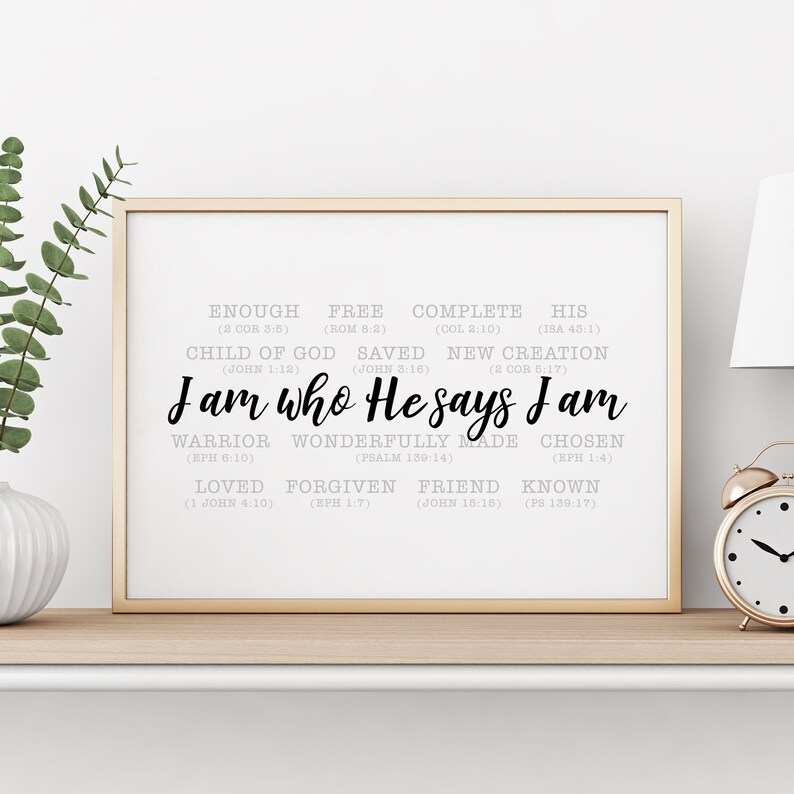 Who I Am Print Bible Verse Prints Scripture Print - Etsy