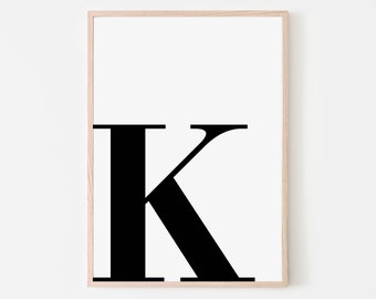 Letter K Print | Initial Wall Art, Nursery Decor (Digital Download)