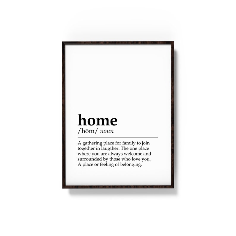 Home Definition Print Family Room Quotes Family Room Wall Etsy