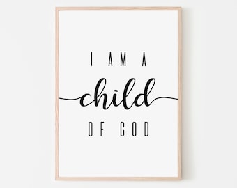 Imprimible "Niño de Dios": Decoración cristiana para habitación infantil (Descarga digital)