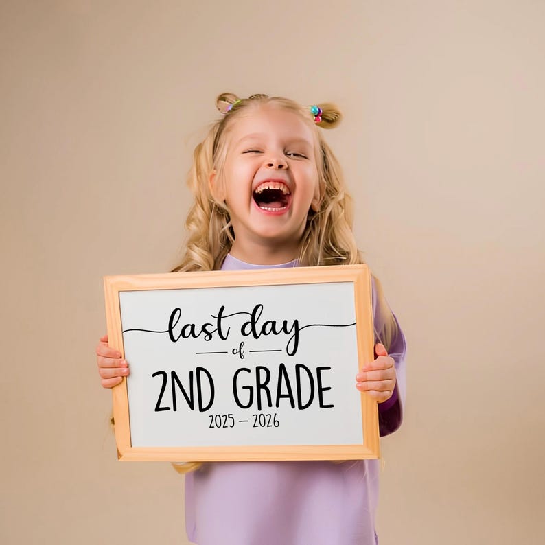 Last Day of 2nd Grade Sign, Second Poster (digital Download) - Etsy