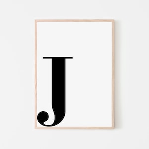 Letter &#39;J&#39; Printable Wall Art | Initial Letter Print | Alphabet Letter J | Letter Art Print | Nursery Letter Print | Instant Download Print