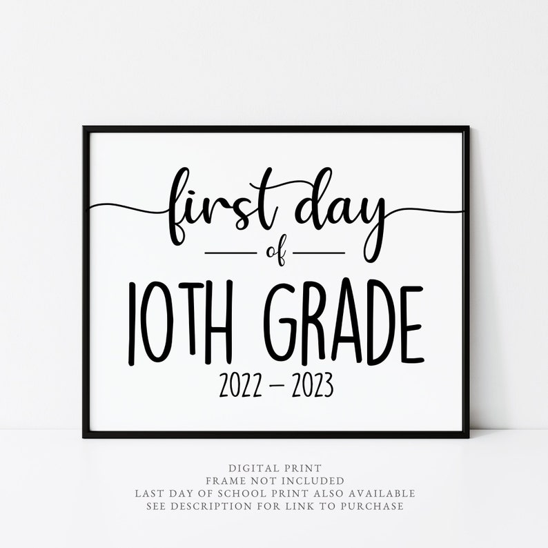 First Day of School Sign First Day of Tenth Grade Sign Tenth - Etsy