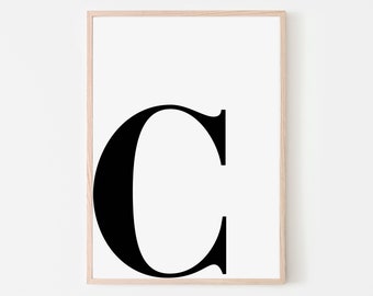 Letter 'C' Printable Wall Art | Initial Letter Print | Alphabet Letter C | Letter Art Print | Nursery Letter Print | Instant Download Print