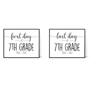 First Day of 7th Grade Sign 2026: Back to School Photo Prop (Digital Print)