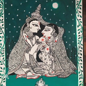 Radha Krishna Pattachitra painting