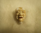Wonderful Vintage Arita Toshikane Hand Painted Porcelain Noh Mask Tie Tack SIGNED
