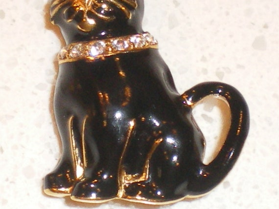 Darling Vintage Monet Signed Cat-Kitty Brooch/Pin… - image 4