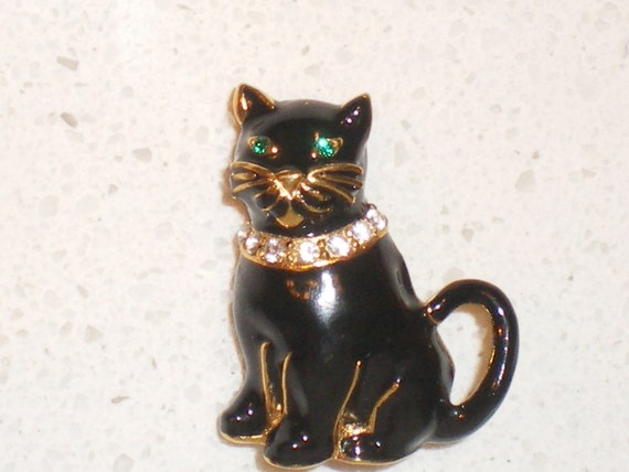Darling Vintage Monet Signed Cat-Kitty Brooch/Pin… - image 1