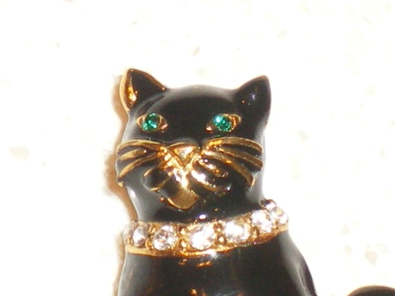 Darling Vintage Monet Signed Cat-Kitty Brooch/Pin… - image 3