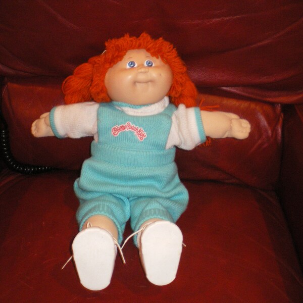 Wonderful Vintage Cabbage Patch Doll From 1983 Red/Orange Hair Blue Eyes EUC!!!! Black Signature on Bum