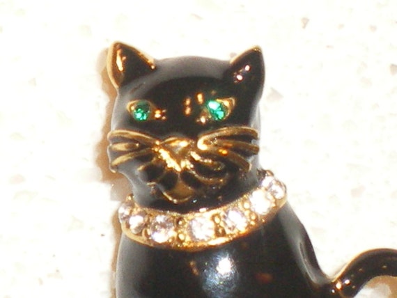 Darling Vintage Monet Signed Cat-Kitty Brooch/Pin… - image 8