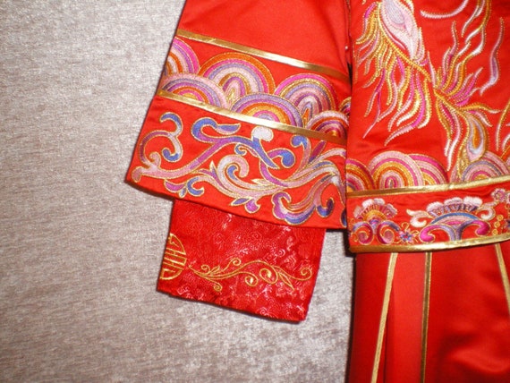 Stunning Vintage Chinese Kua Wedding Cheongsam Dr… - image 10