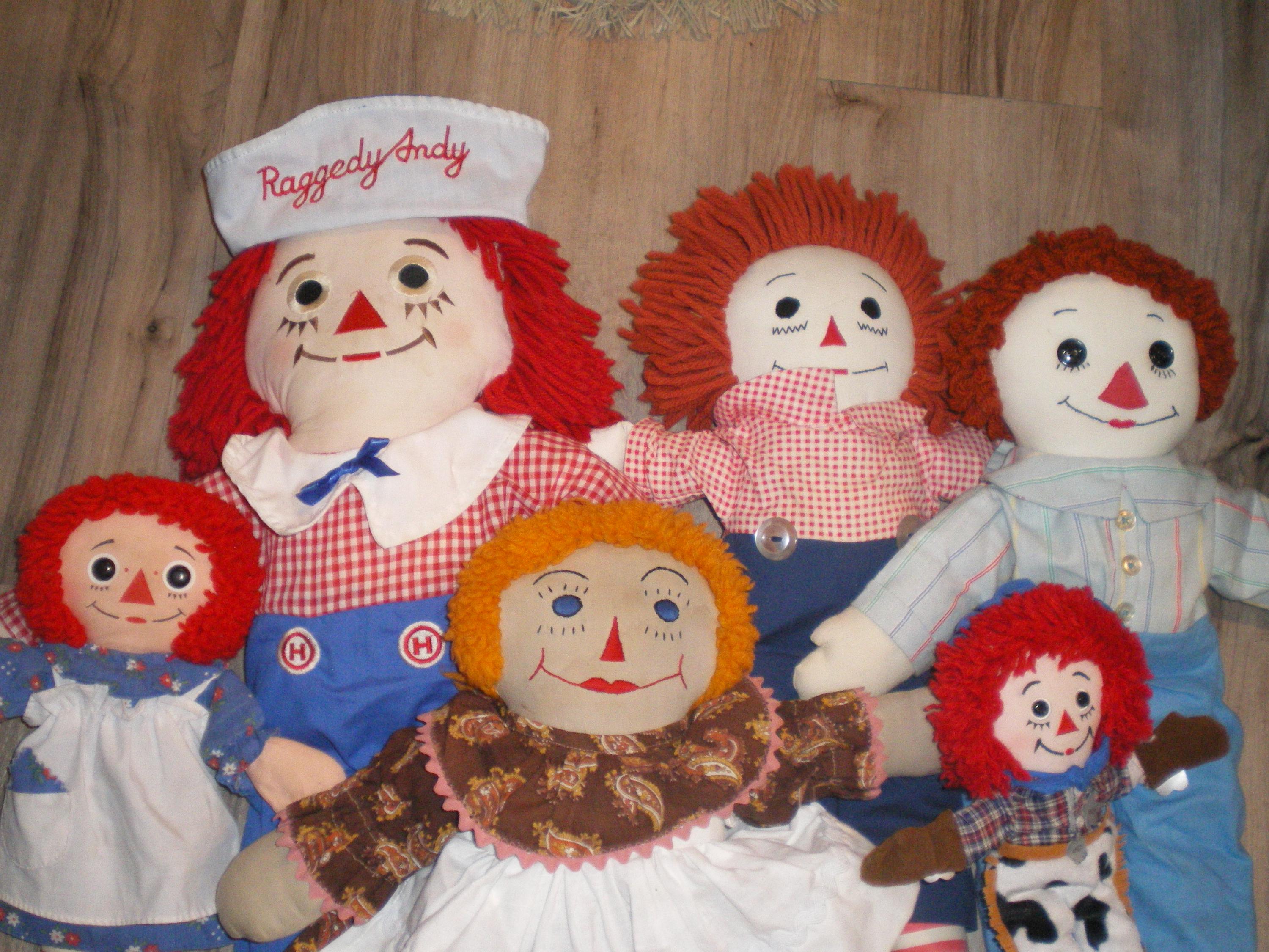 ビンテージ ラガディ アンディとアン人形 7 体セット (一部は手作り