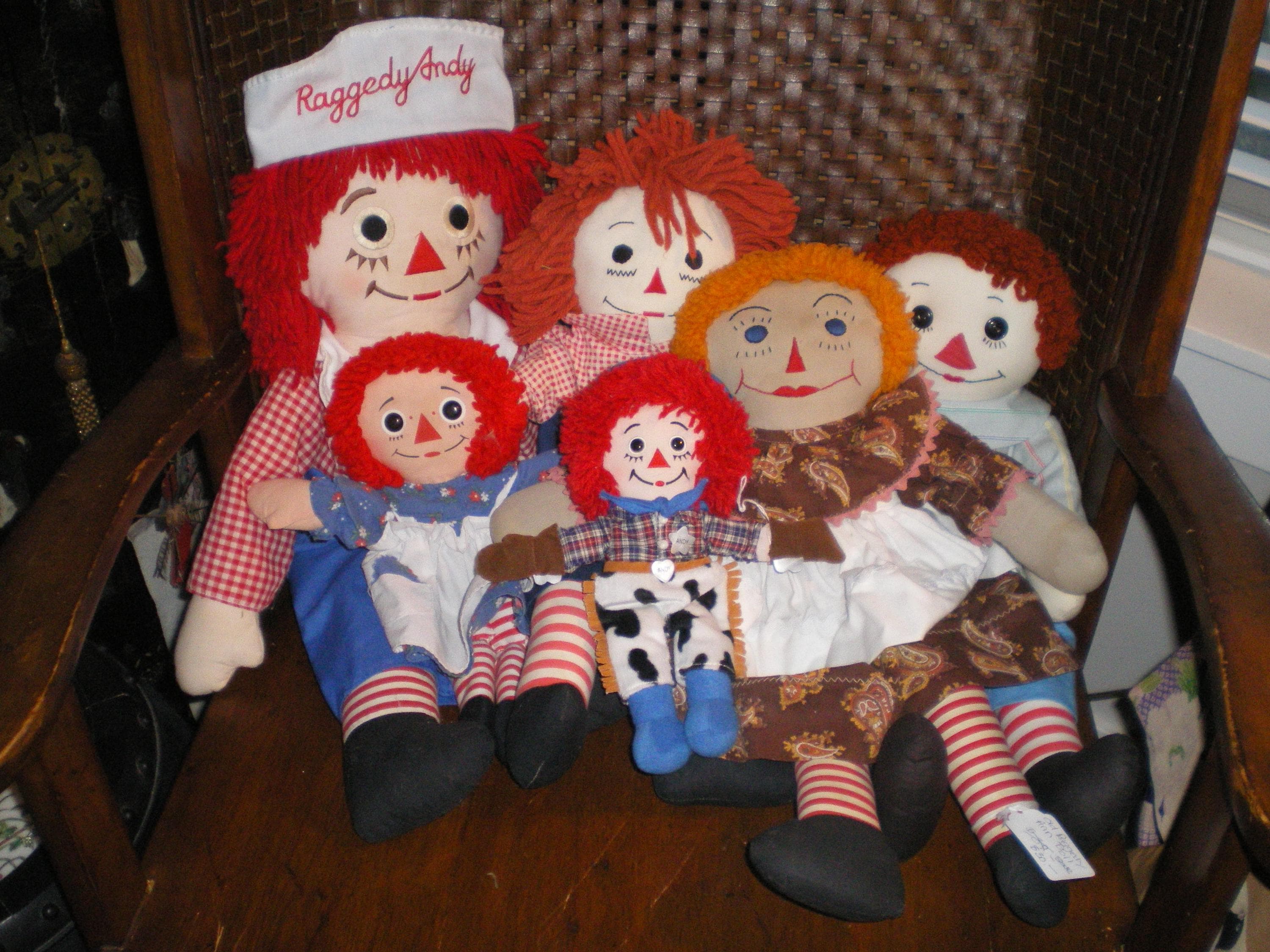 アンティーク アン&アンディー人形7体 ビンテージ ラガディ アンディとアン人形 7 体セット (一部は手作り
