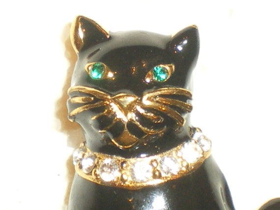 Darling Vintage Monet Signed Cat-Kitty Brooch/Pin… - image 2