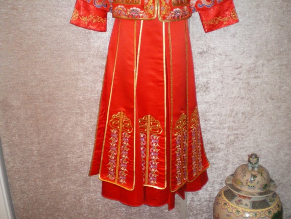 Stunning Vintage Chinese Kua Wedding Cheongsam Dr… - image 4