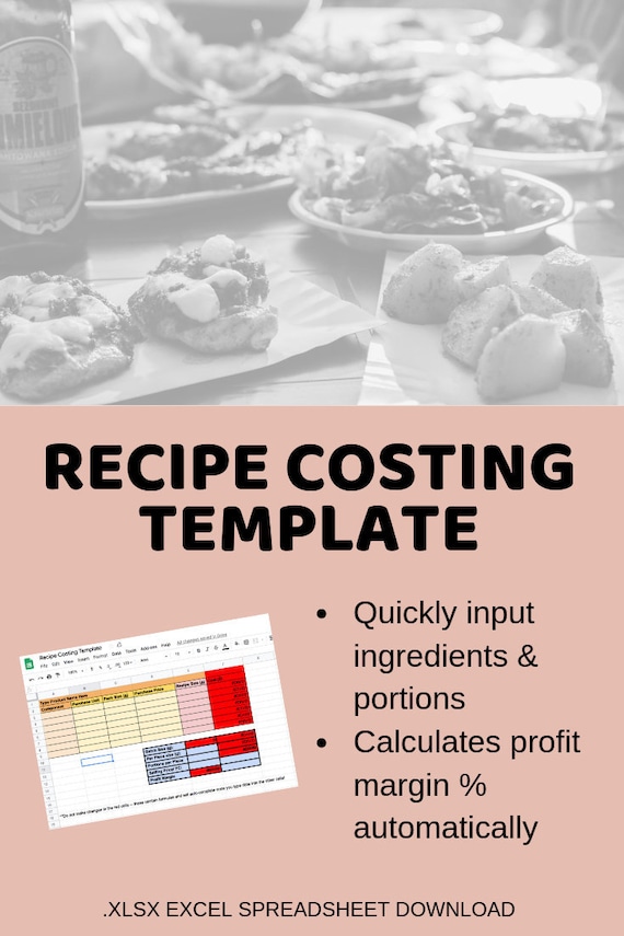 Free Recipe Costing Template Excel Download