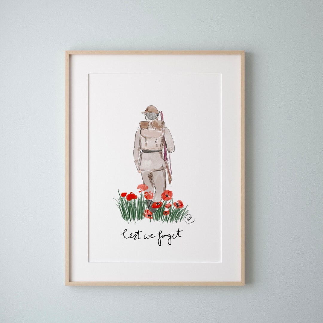 Lest We Forget Remembrance Day Print A4 A5 - Etsy