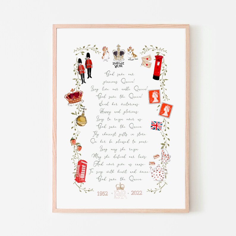 God Save The Queen  Jubilee memento Print 