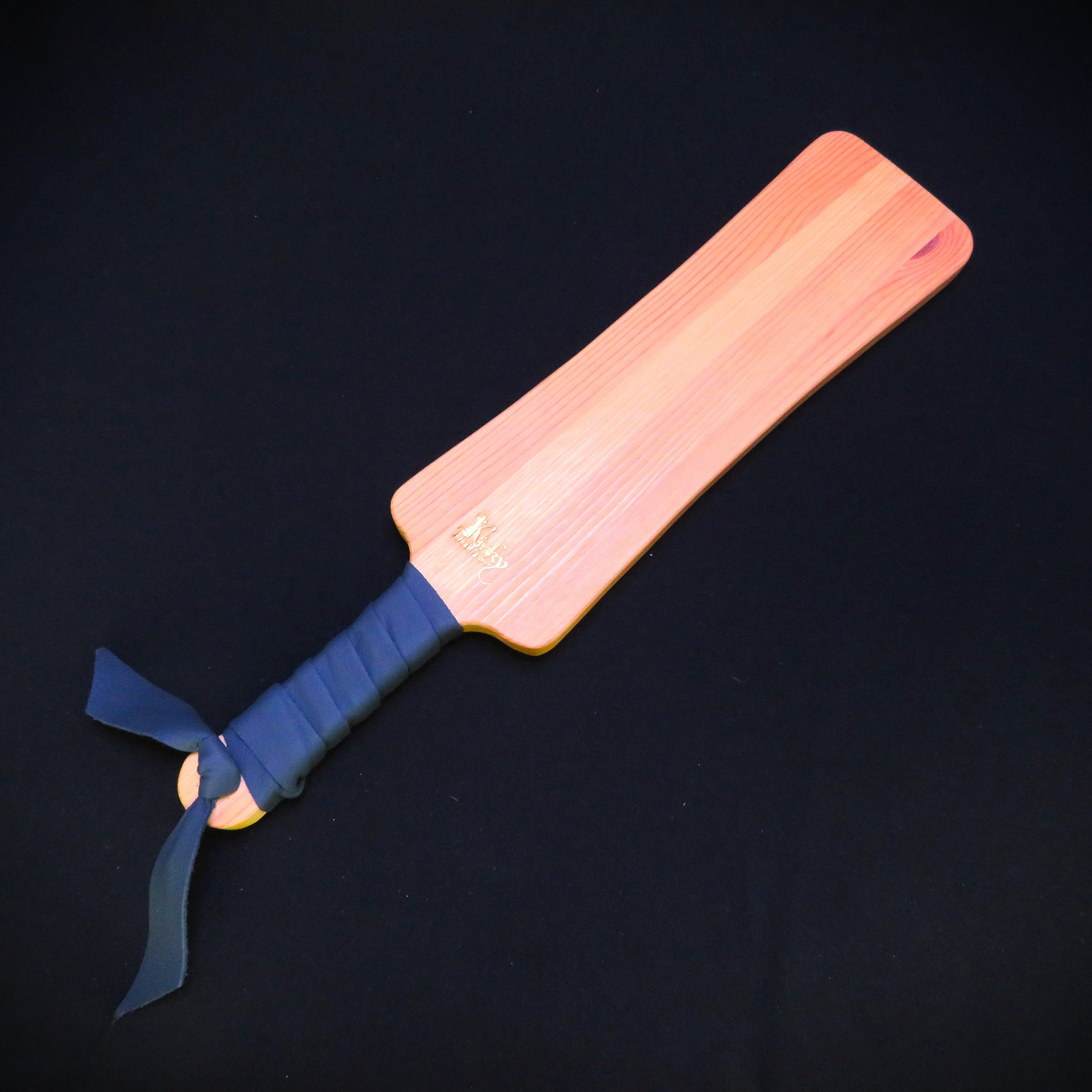 Handmade spanking paddle from wood and gray leather, Bondage and punishment fetish paddle, Natural Wooden tawse, Bedroom adult sex toy