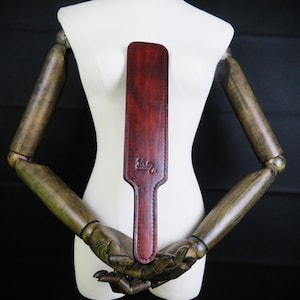 Handmade Brown Leather Spanking Paddle -  Blend of Flexibility and Power Slapper, Natural Leather Sex Toy, Punishment Pleasure Tool Mature