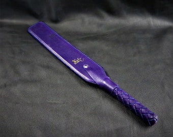 Handmade spanking paddle, Purple leather paddle, Blue leather paddle, Punishment and pleasure fetish paddle, Dominance and submission tool