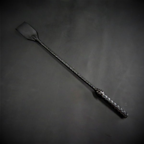 Handmade Black Leather Riding Crop, Kinky BDSM Play Whip, Black whips equestrian, Heavy crop black, Leather Spanking Paddle, Black tawse