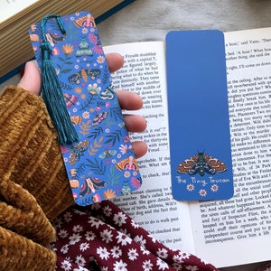 Moths bookmark. With or without tassel- Cute bookmark- Kawaii bookmark-Book worm gift- Book lover-  Pretty Stationery