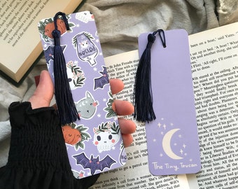 Halloween Cutie Bookmark. Kawaii illustration- Pumpkin- Cat- Bat- Witch- Potion- With or without tassel- Book worm gift- Pretty Stationery