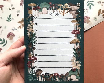 Mushies TO-DO Liste- A6- Fungi- Cottagecore- Pilz Geschenk- Organisation-Achtsamkeit- Memo- Niedliche Öko-Briefpapier- Nachhaltiges Schenken