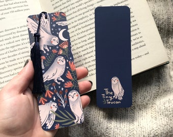 Owls bookmark. With or without tassel- Stars and Moons- Kawaii bookmark- Book worm gift- Book lover-  Pretty Stationery