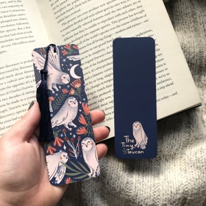 Owls bookmark. With or without tassel- Stars and Moons- Kawaii bookmark- Book worm gift- Book lover-  Pretty Stationery