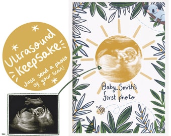 ULTRASOUND KEEPSAKE- A5/A4/A3 Baby Reveal, Pregnancy Announcement, Baby Announcement, Aunt, Uncle, Grandma, Grandad, Jungle, Koala