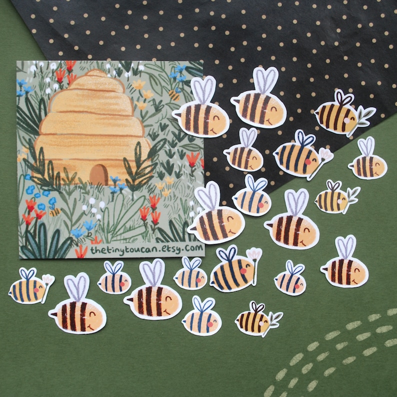 My Bee Hive Sticker Pack! (20 Mixed Size Bee Stickers, Tech Stickers ...
