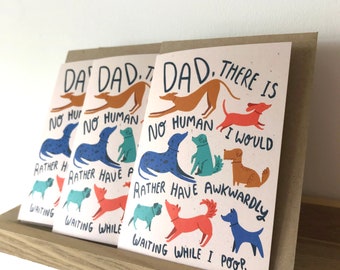 Biglietto D'Auguri In Metallo Per 65° Compleanno Da Cane A Papà - Regalo Originale