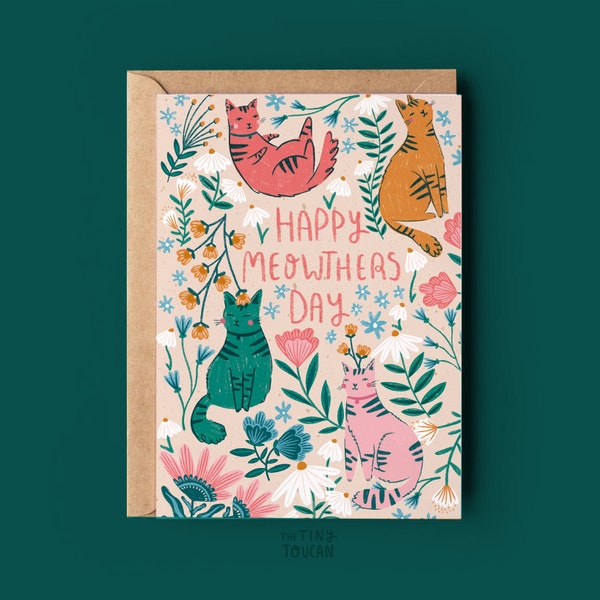 Meowthers Day- Cat Mum, Cat Mom, A6 Mothers Day Card- Mum- Love You Mum- Matte thick recycled card